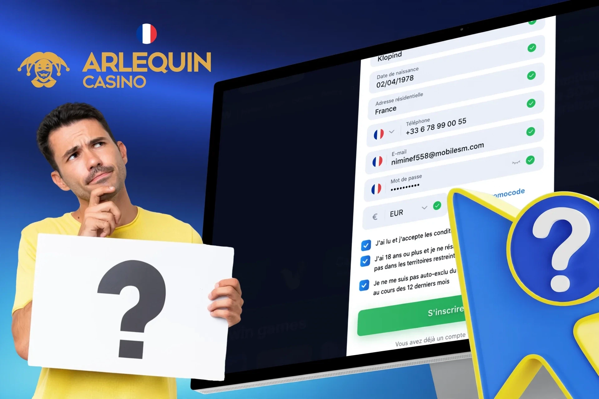 Description étape par étape du processus d'inscription sur le site ou l'application