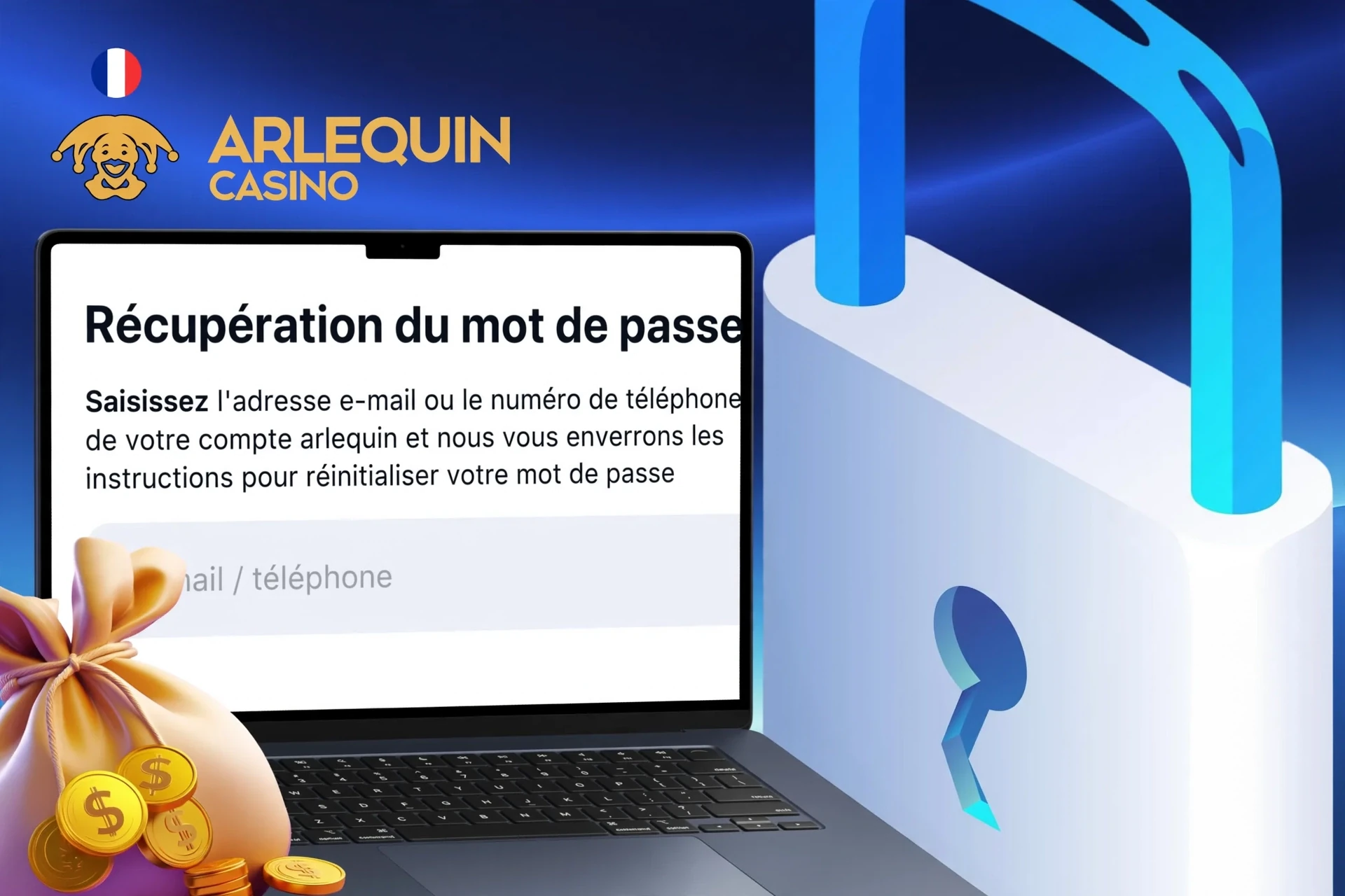 Procédure de restauration d'accès au compte Arlequin en cas de perte du mot de passe